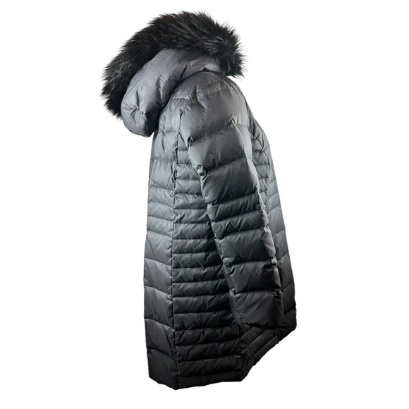 Talbots Faux Fur Hooded Down Puffer Coat Black Full Zip Plus Size 3XP 3X Petite - Picture 6 of 14